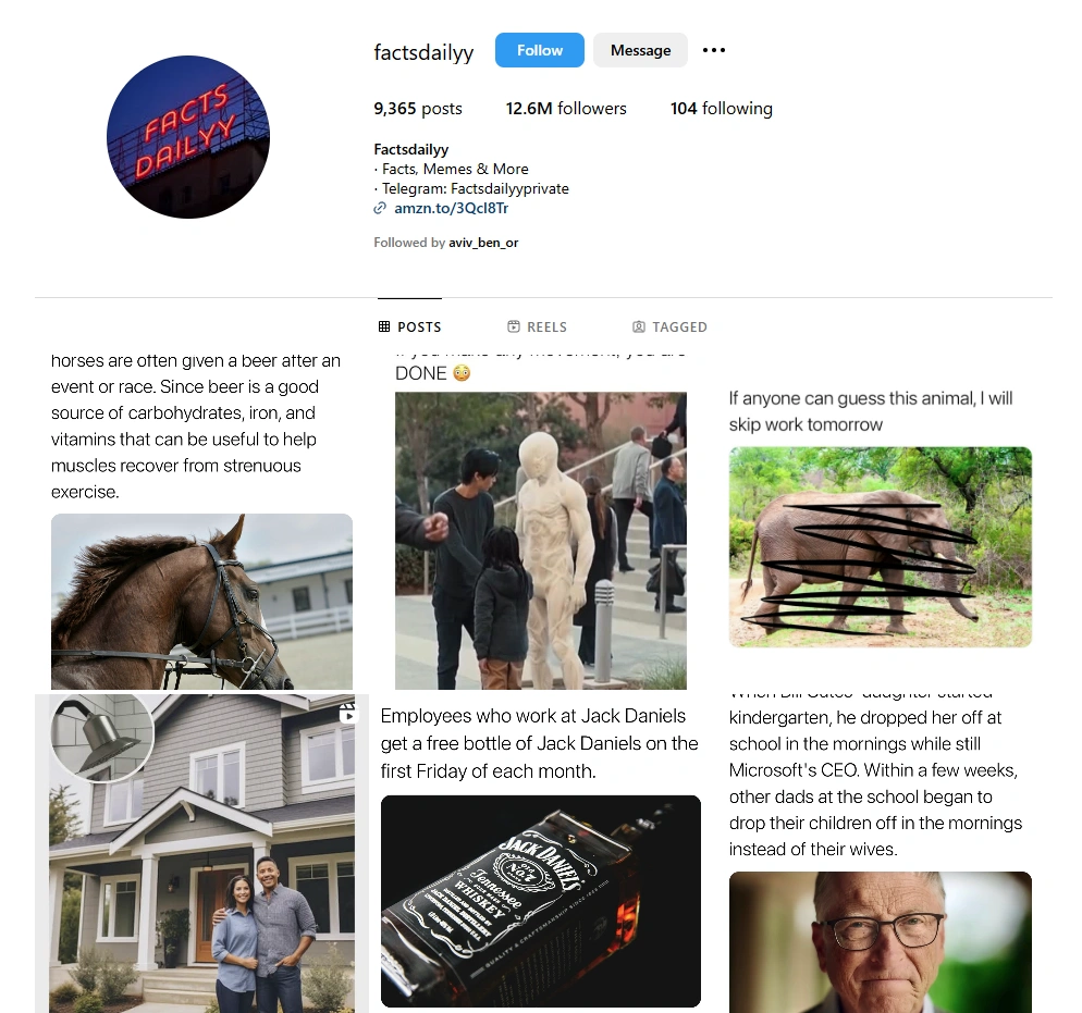Facts Dailyy's IG profile.