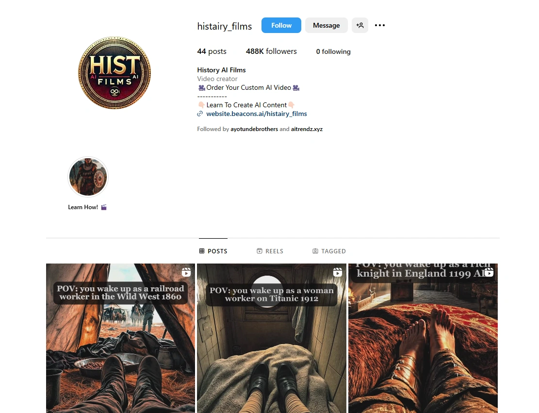 Histairy_films' Instagram account.