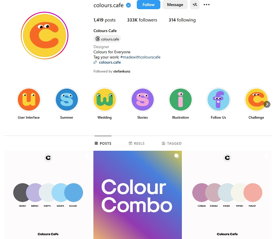 Colours.cafe's Instagram page.