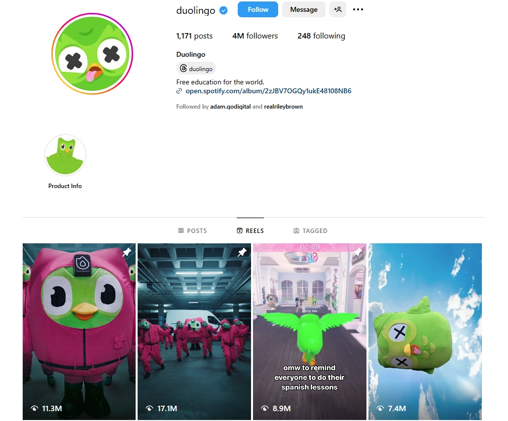 DuoIingo's IG page.