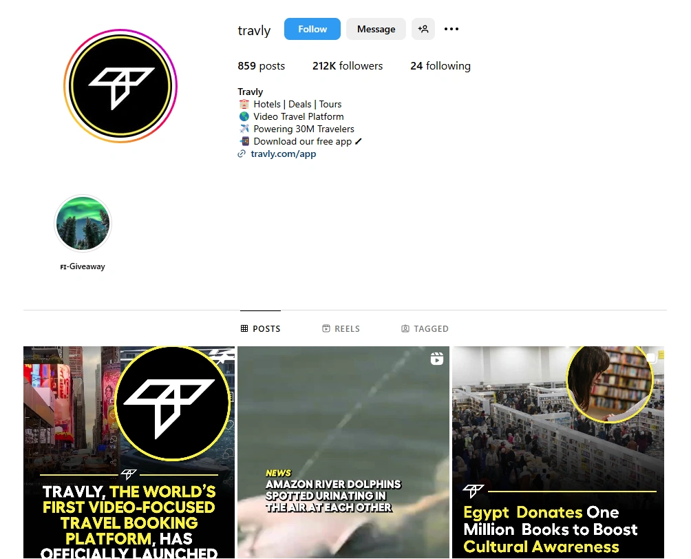 Travly's IG feed.
