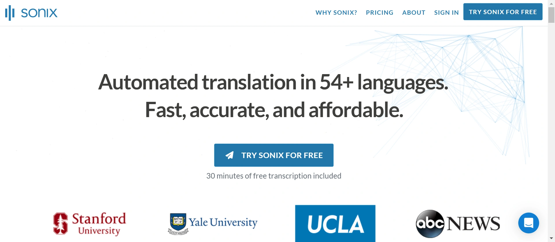 Sonix AI's website.