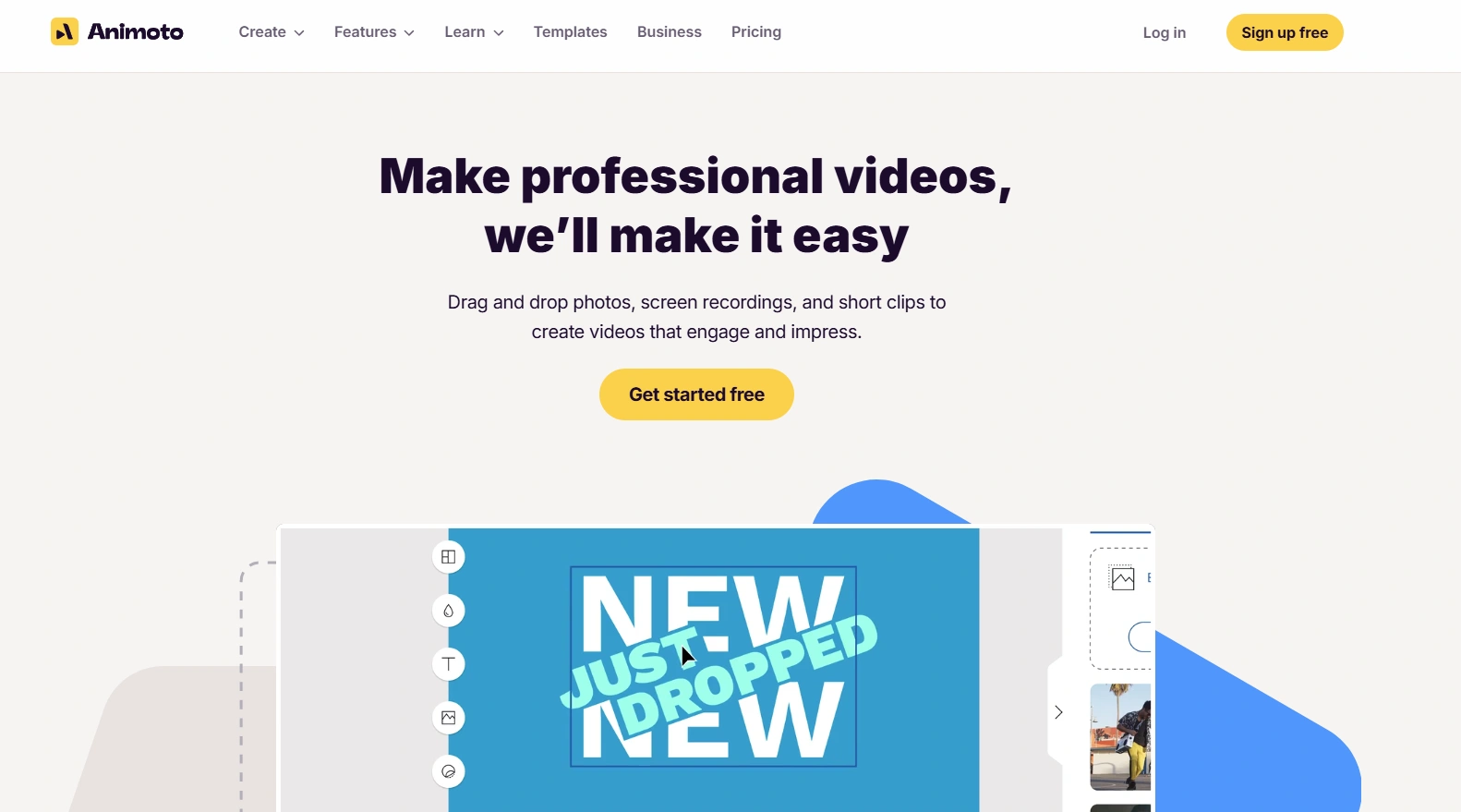 Animoto's website.