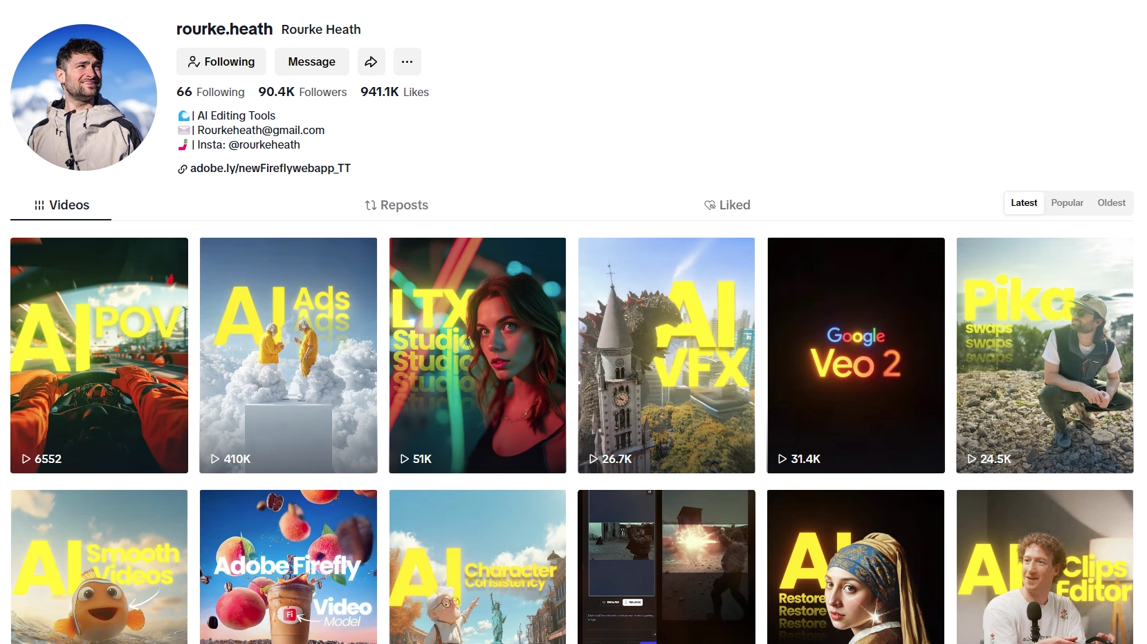 Rourke Heath's TikTok profile.