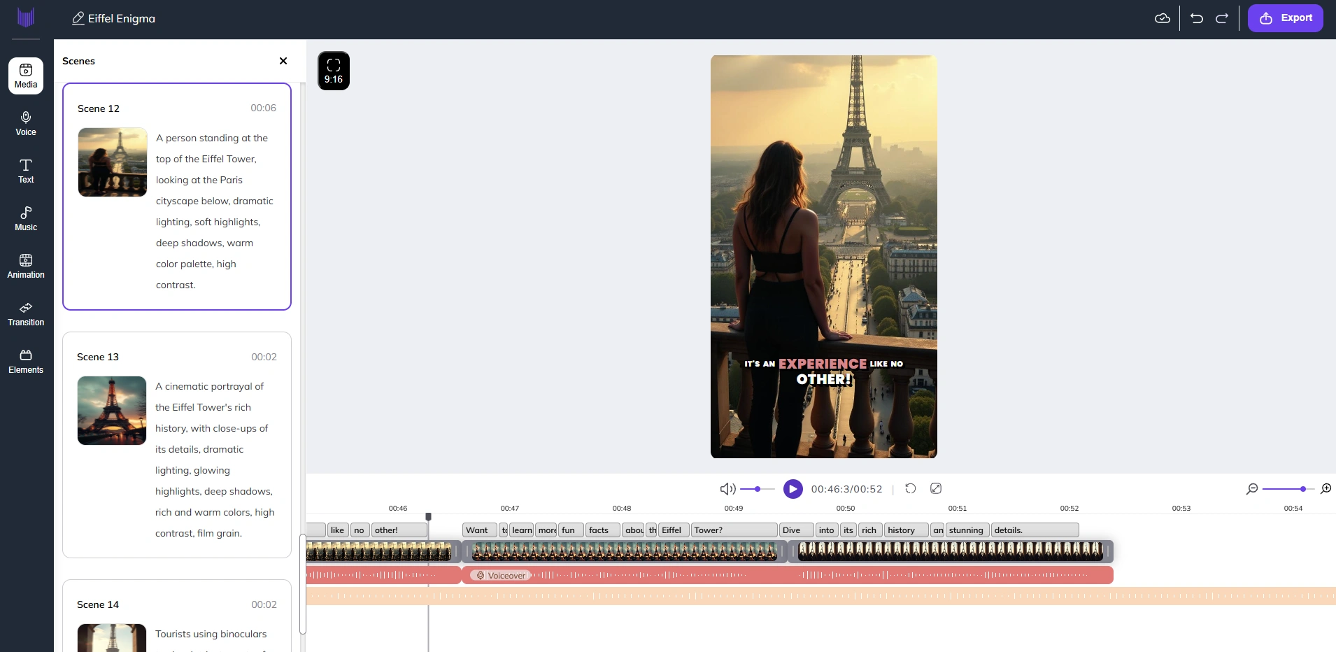 Zebracat's video editing media section.