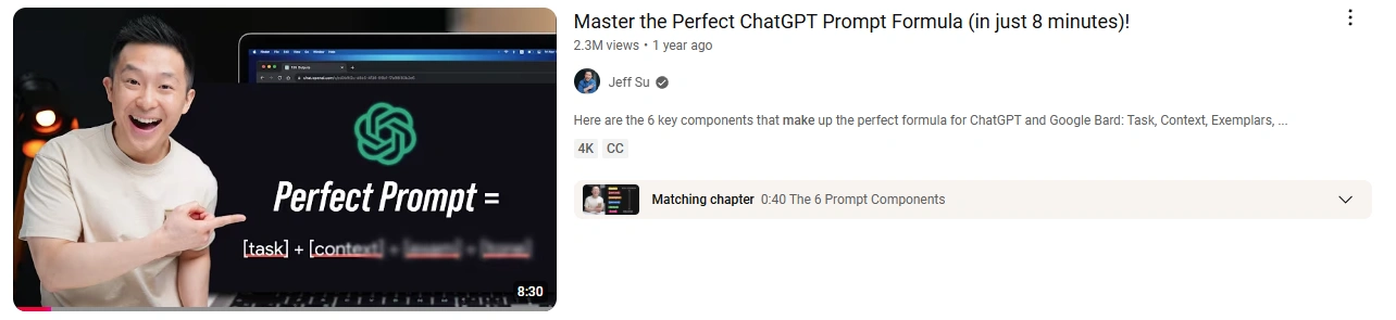 Jeff Su's YouTube video.