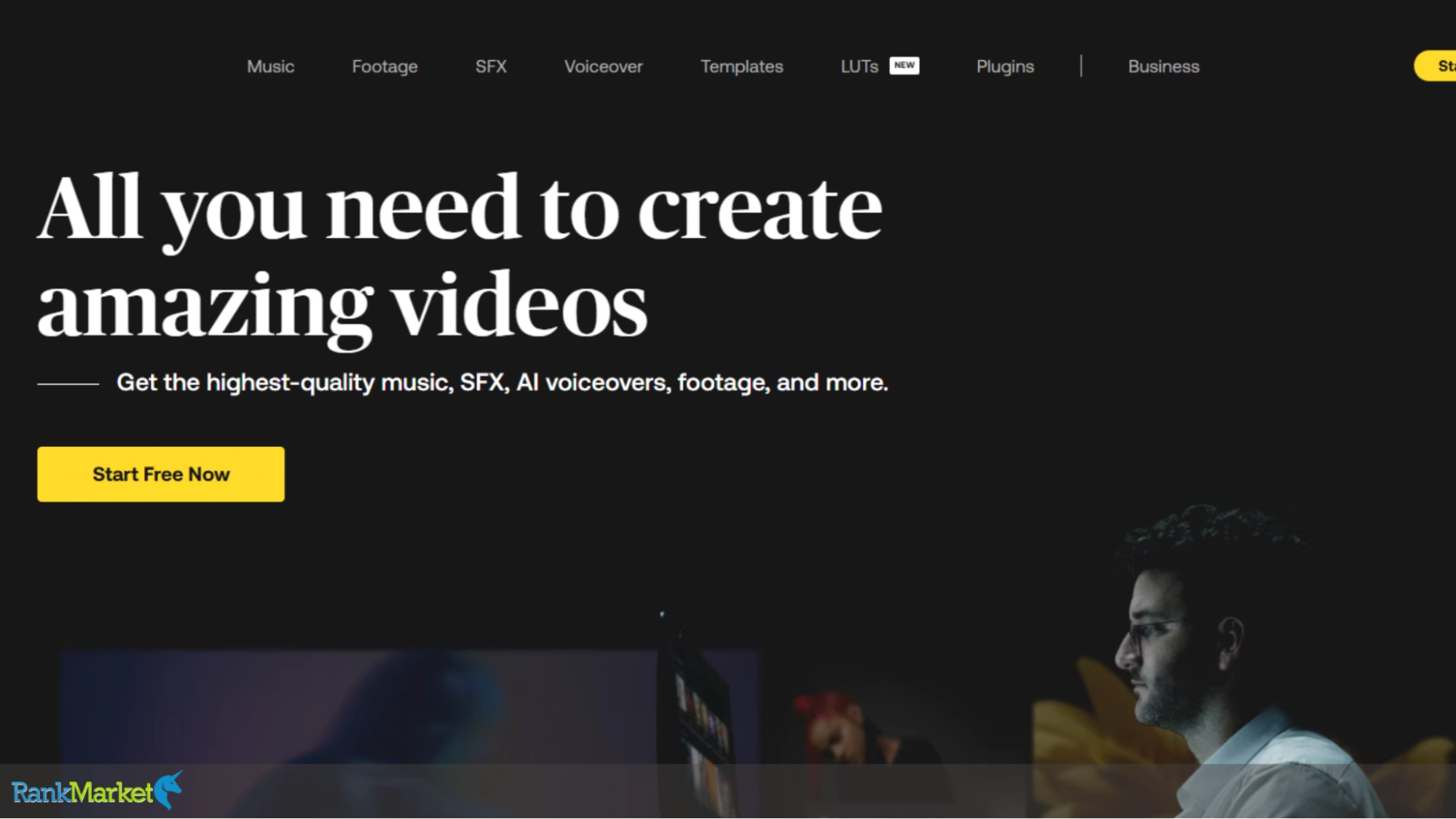 Artlist's webpage.