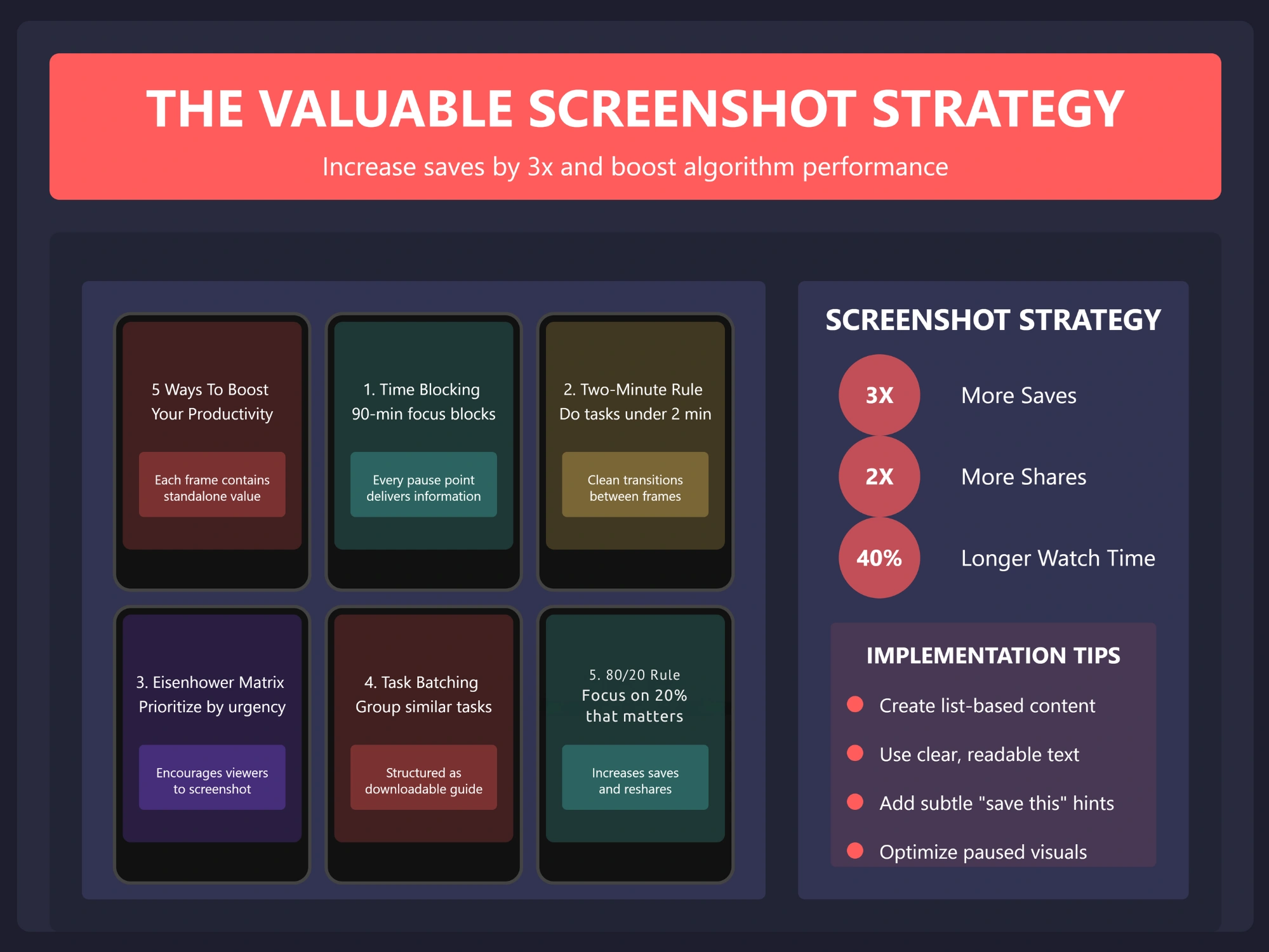 Infographic on the valuable screenshot strategy.