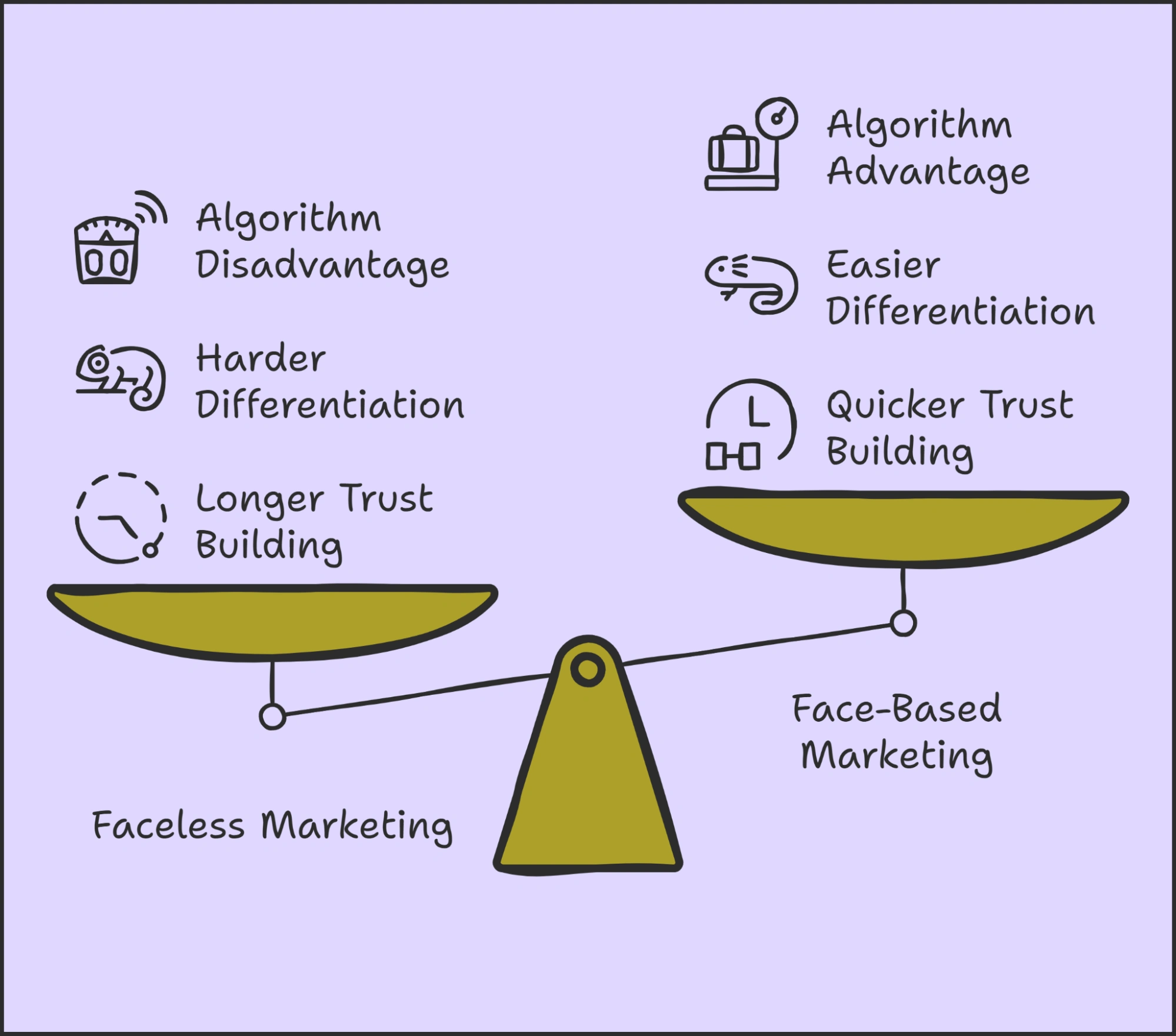 Faceless marketing vs. Face-based marketing.