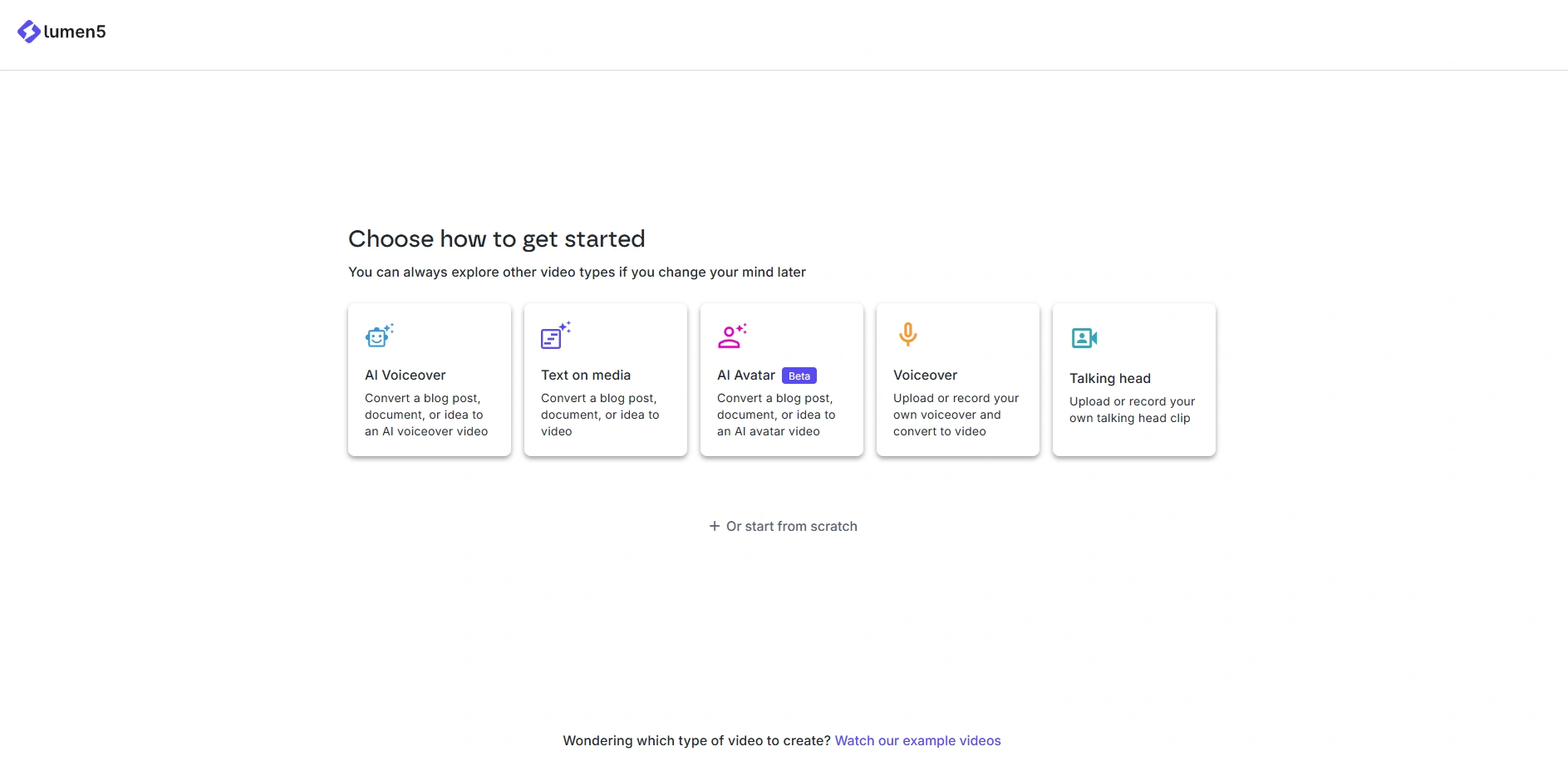 Lumen5's user interface.