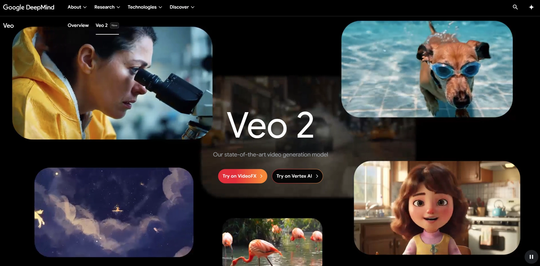 Google Veo's webpage.