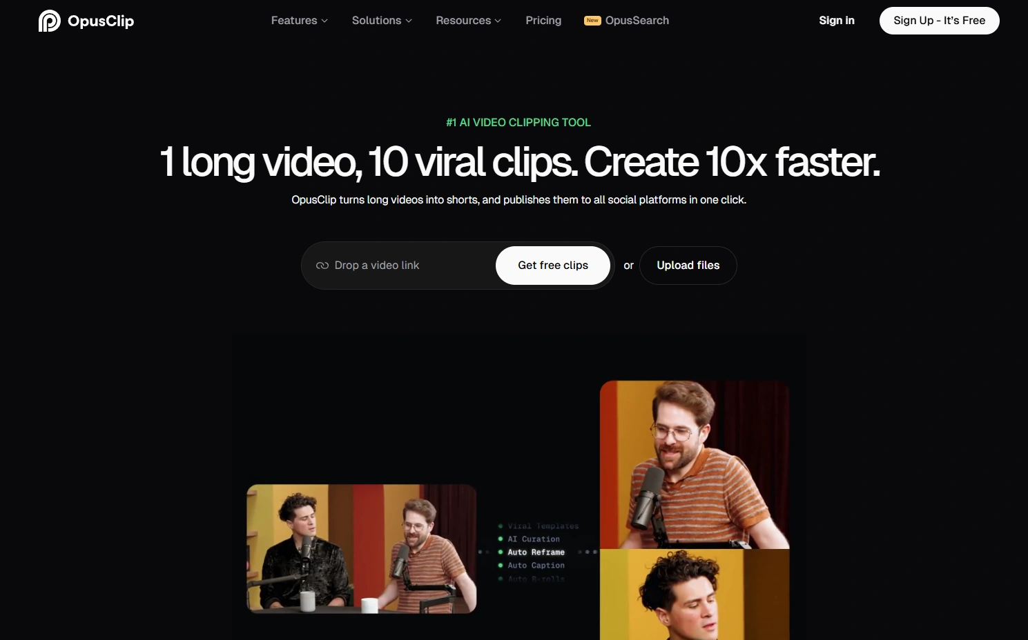 Opusclip's site.