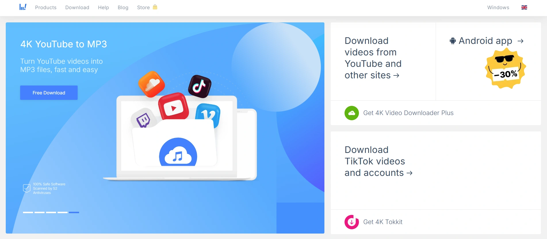 4K Video Downloader's website.