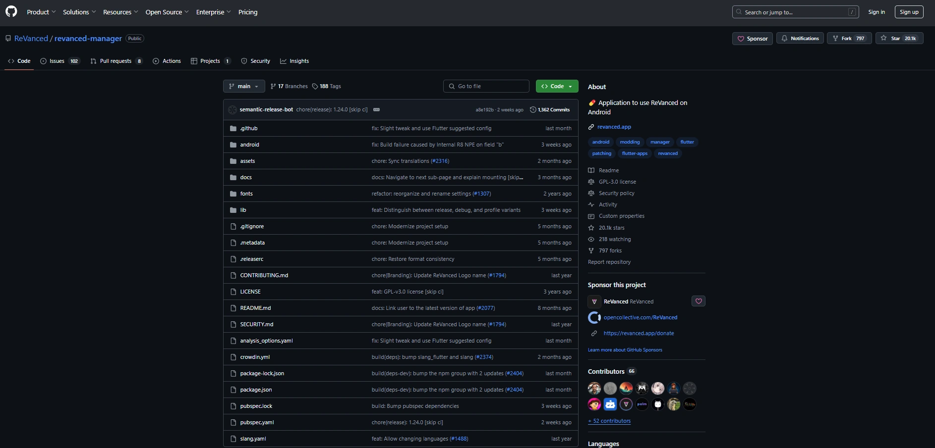 YouTube ReVanced's Github page.