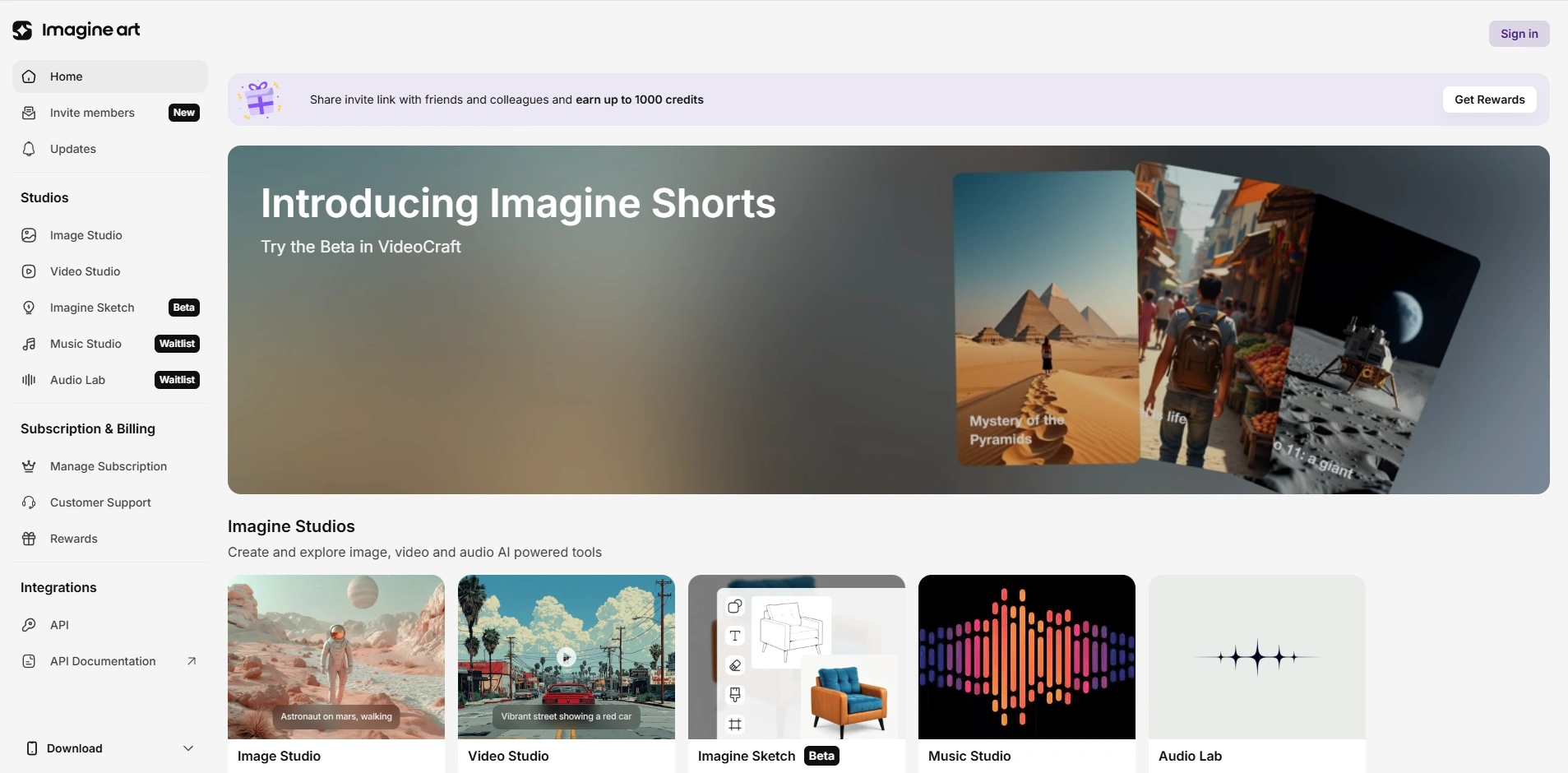 Image art's user interface.