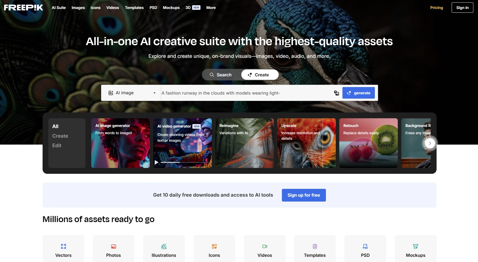 Freepik's website.
