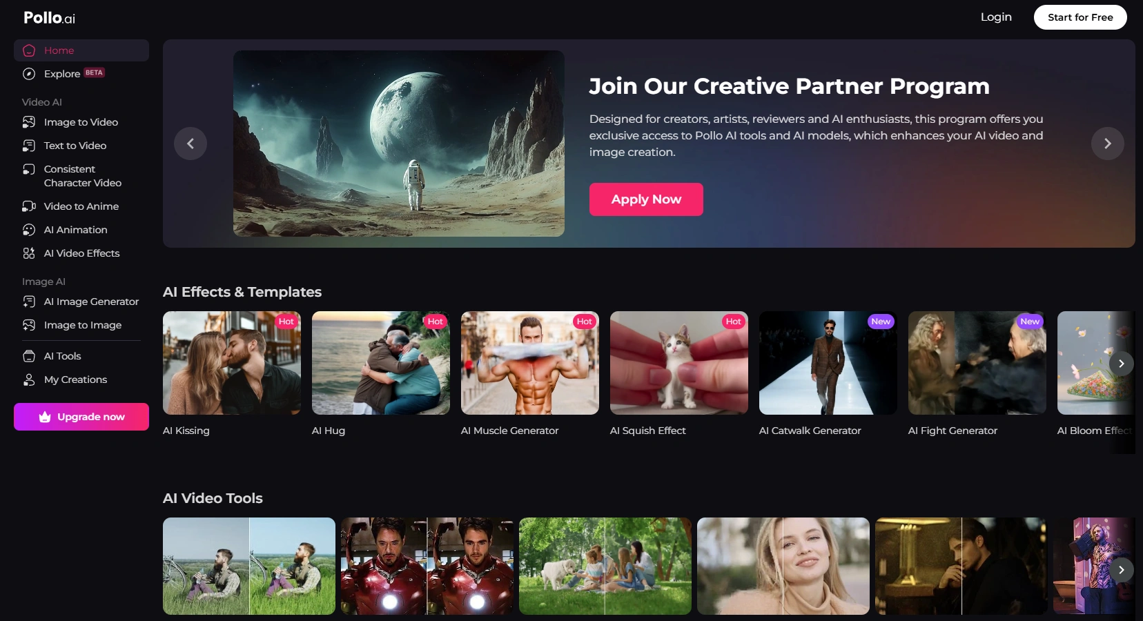 Pollo.AI's user interface.