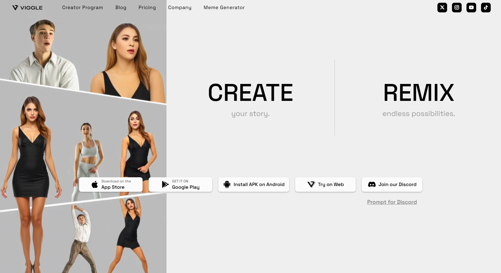 Viggle.AI's site page.