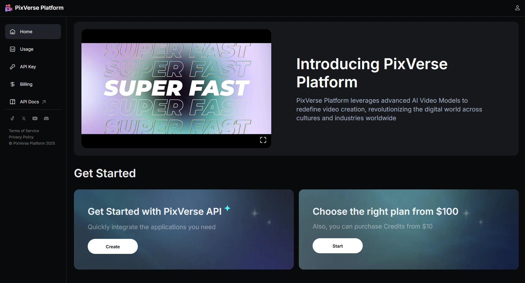 PixVerse's homepage.
