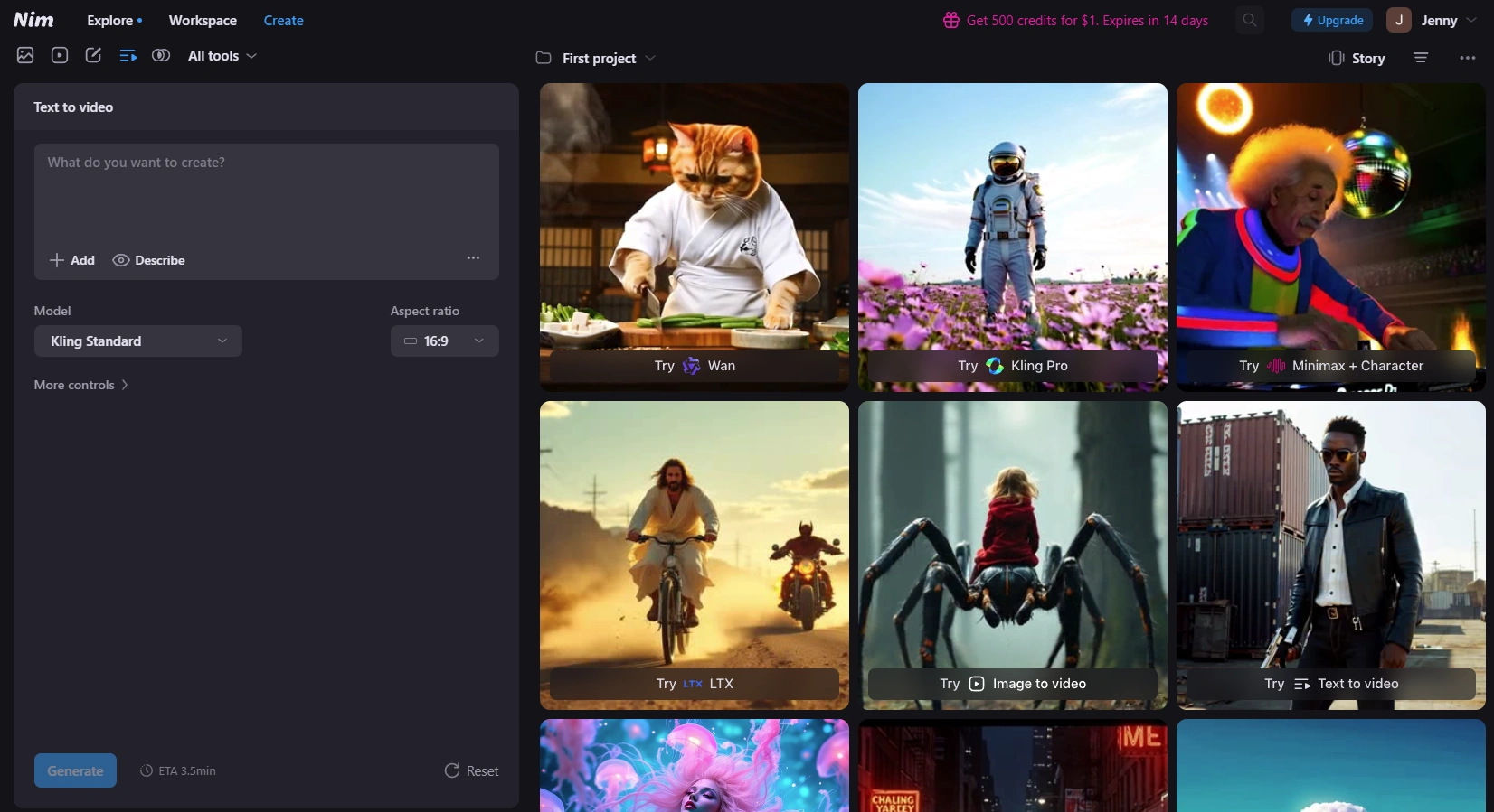 Nim.Video's A graphic interface.