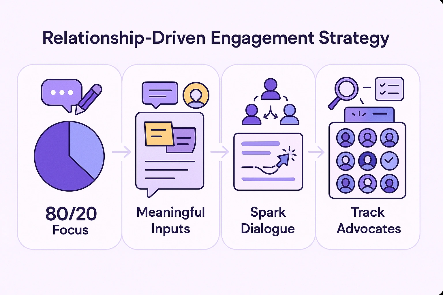 Relationship-driven engagement strategy on LinkedIn.