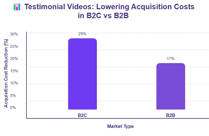 Comparing acquisition cost reduction percentage.