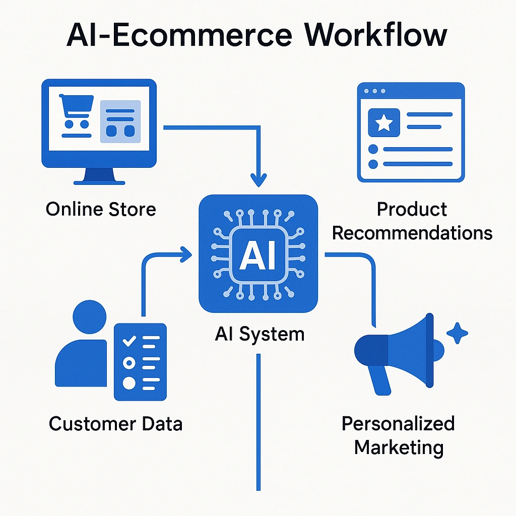 Flowchart illustrating AI-Ecommerce workflow.