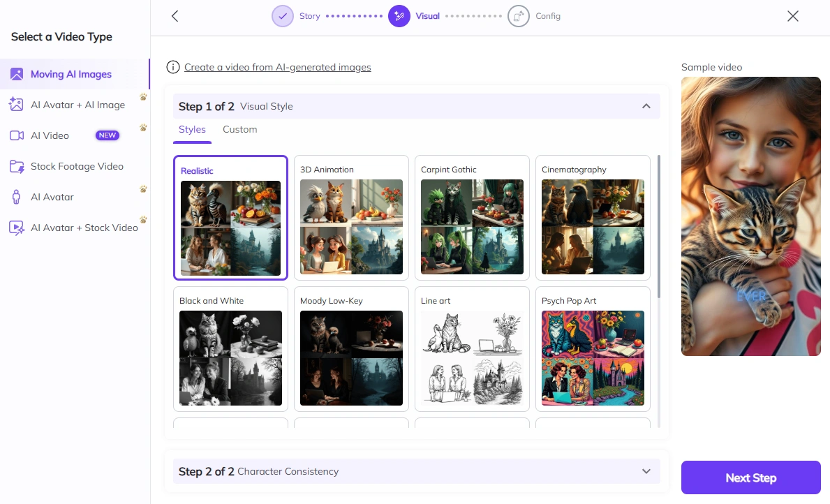 Zebracat's AI video templates.