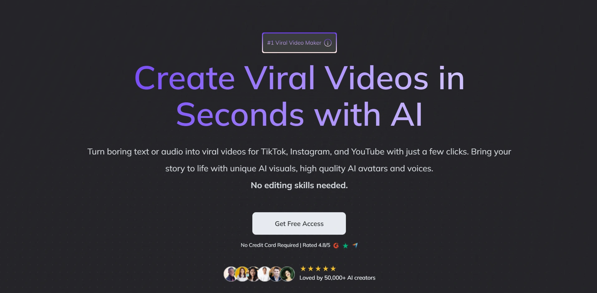 Zebracat homepage promoting AI video creation.