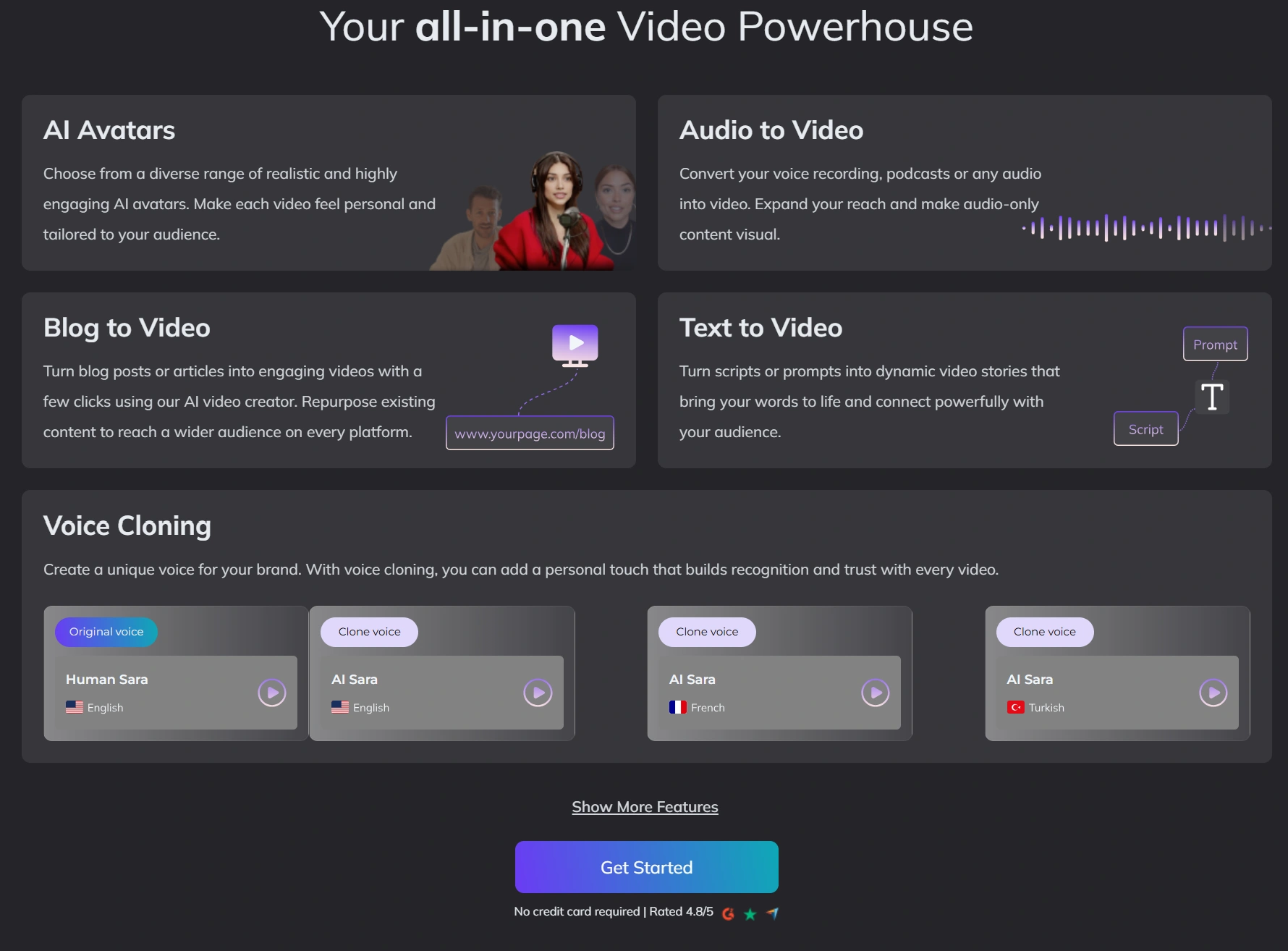 Zebracat features AI avatars and voice cloning.