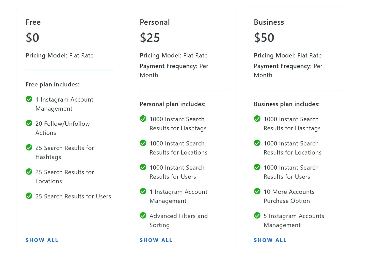 Combin subscription pricing: Free, Personal, Business plans.