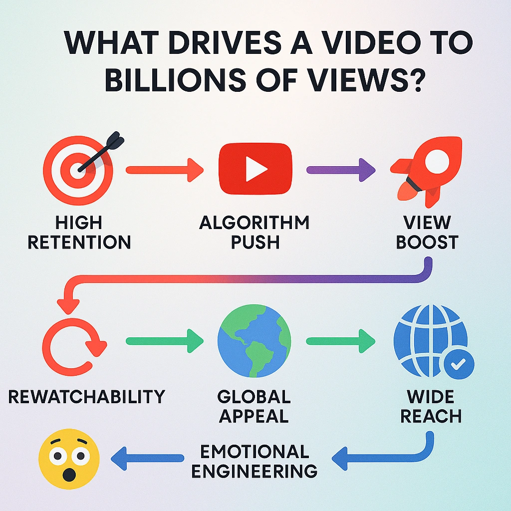 Diagram showing factors behind viral video success.