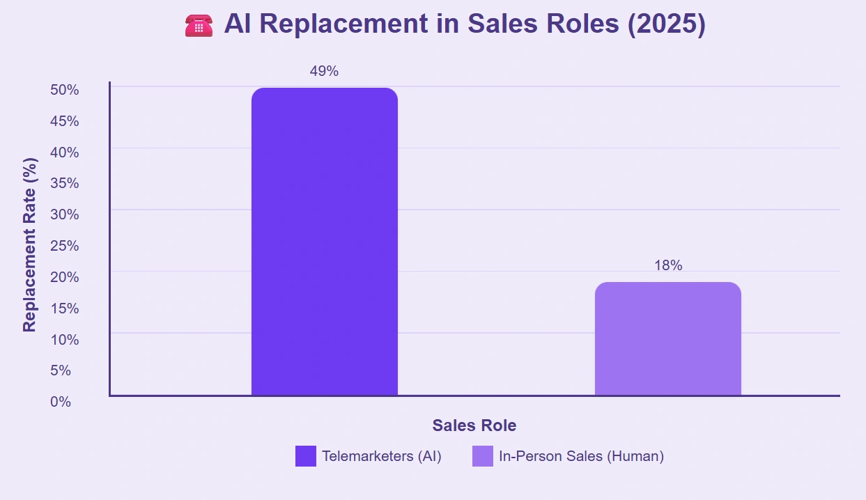 Nearly half of telemarketers replaced by AI.