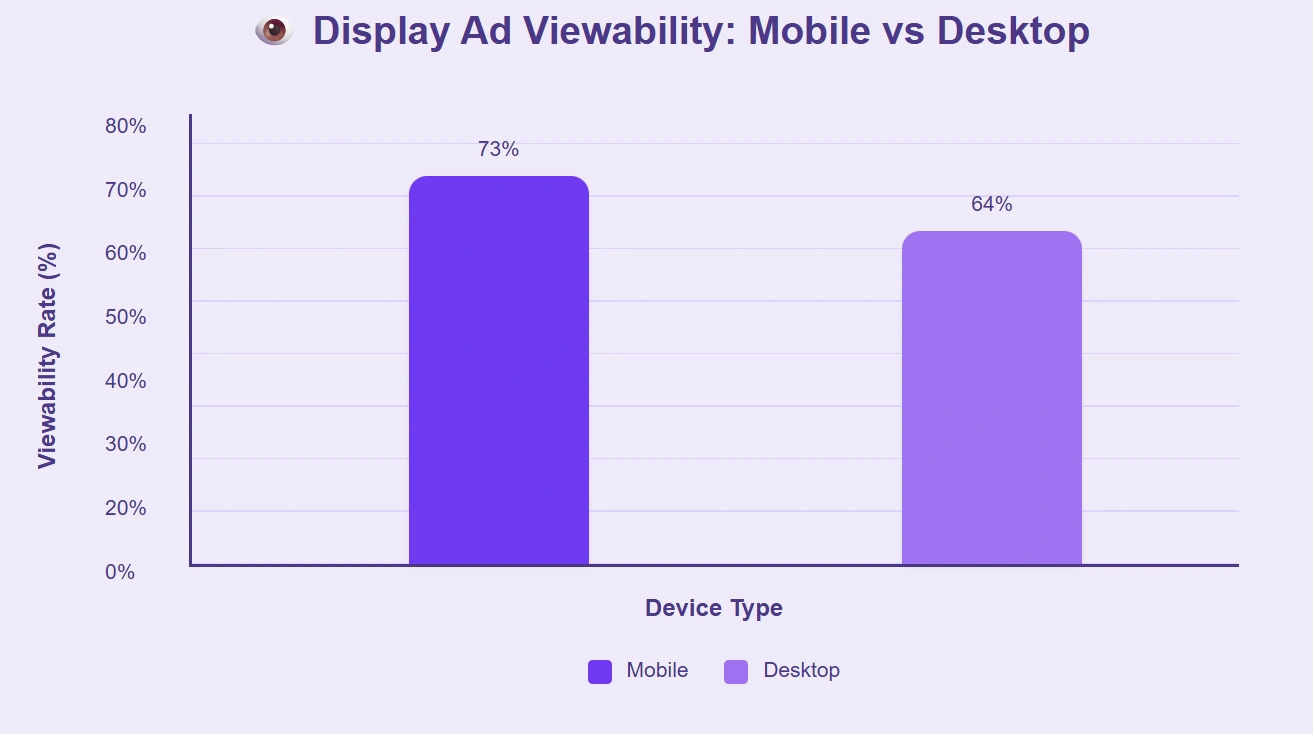 Display ads viewed more on mobile than desktop screens.