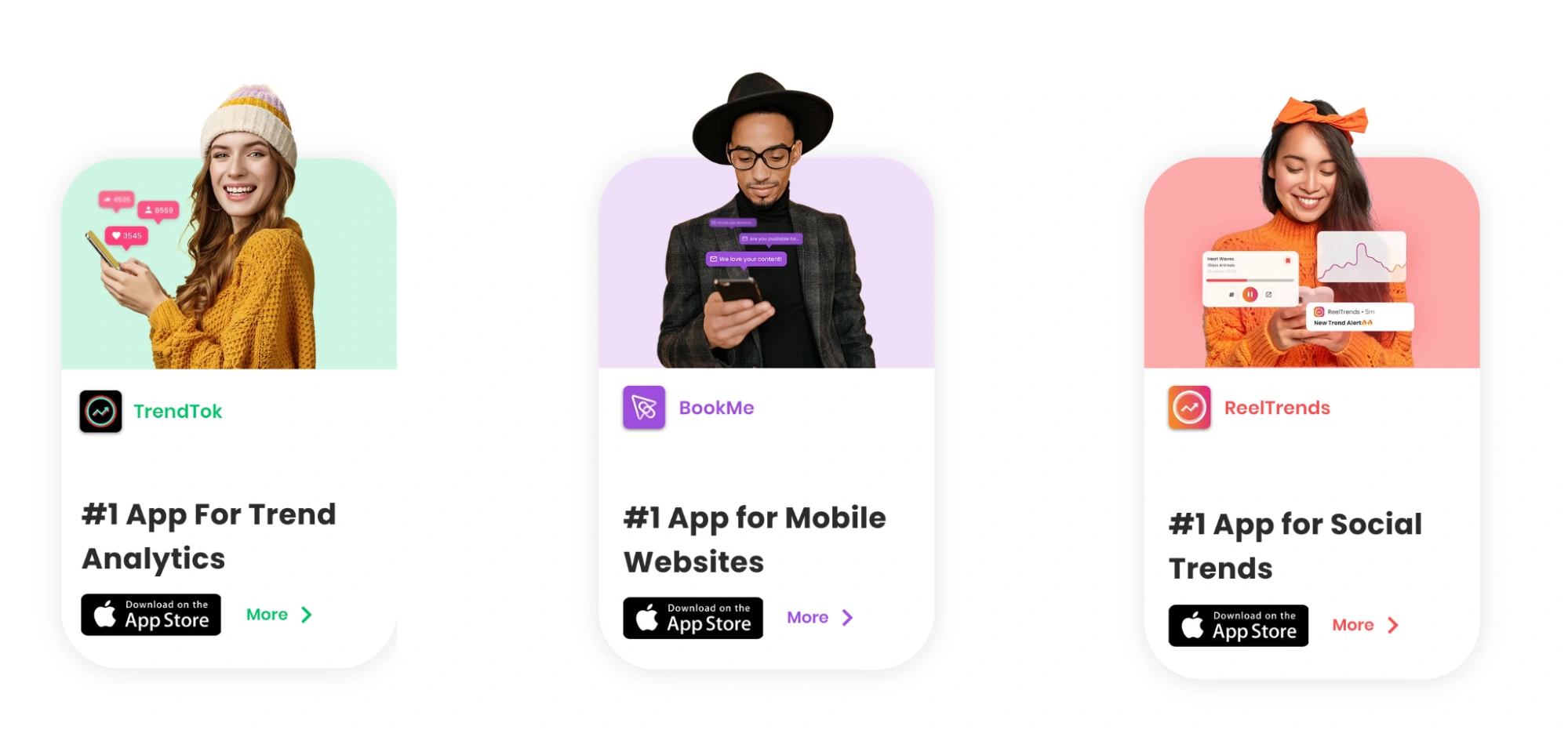 TrendTok's service menu.